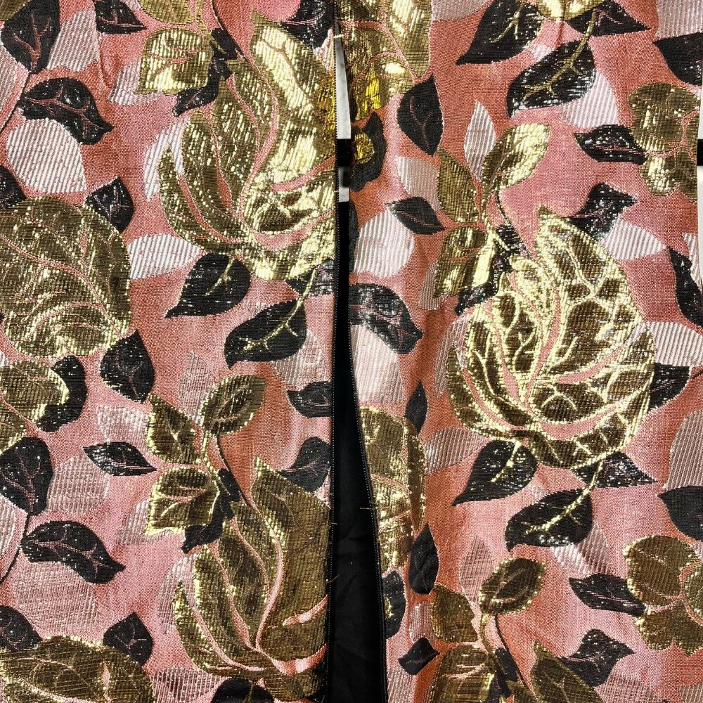 Rachel Roy Size 12 Pink With Metallic Brocade Floral Sheath Cocktail Dress - Picture 6 of 10